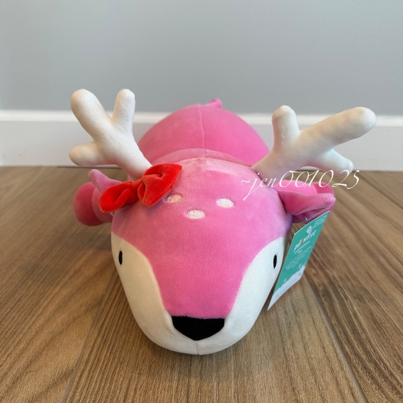 Holiday Pink Deer Weighted Plush Throw Pillow - Pillowfort - Picture 7 of 13